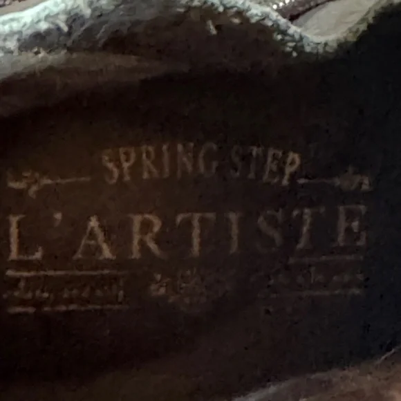 Spring Step L’Artiste Black Ankle Boots leather and embossed suede - Picture 10 of 11